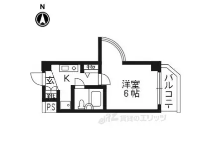 DETOM-1一条通(1K/8階)の間取り写真