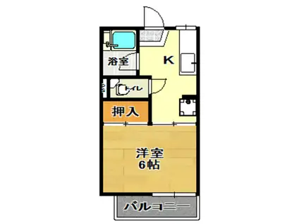 コーポムラサキ(1K/2階)の間取り写真