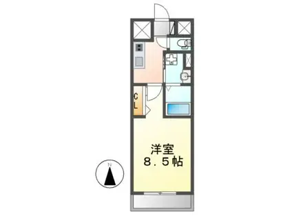 セレニティー大須(1K/10階)の間取り写真