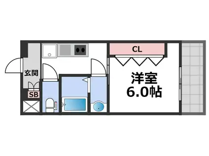 GLUCK MAISON S-SHINFUKAE 13(1K/2階)の間取り写真