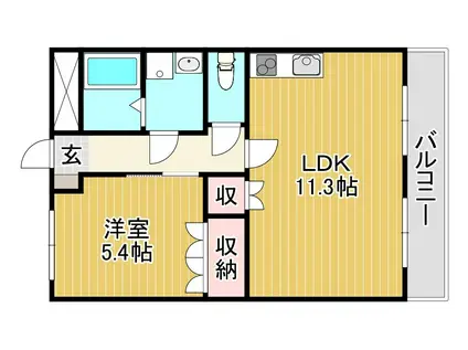 EL GRACE(1LDK/2階)の間取り写真