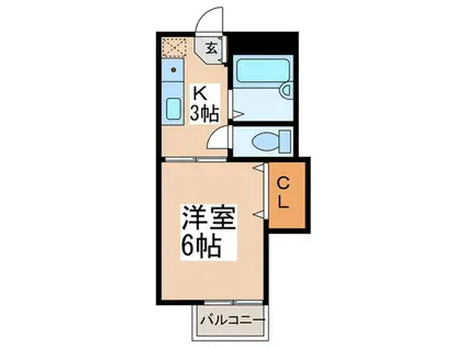 エステート長津田II(1K/2階)の間取り写真