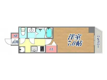セオリー神戸ラメール(1K/8階)の間取り写真