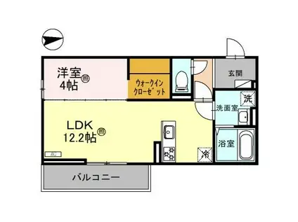 FELICE彦根(1LDK/3階)の間取り写真