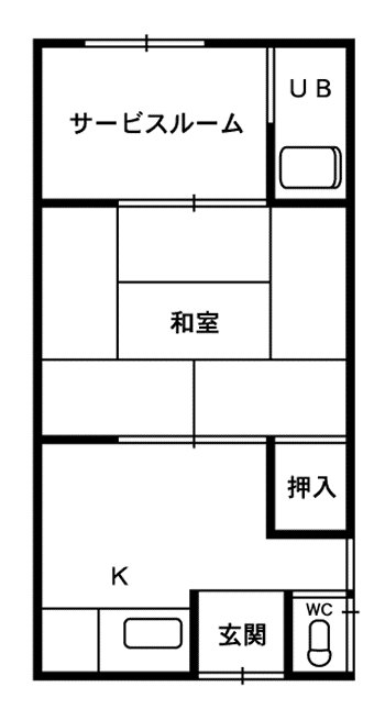 真柄アパート(1DK/2階)の間取り写真