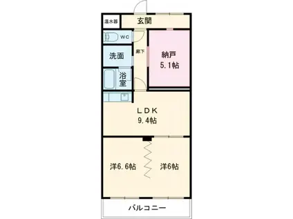 エトワールEBA(2LDK/2階)の間取り写真