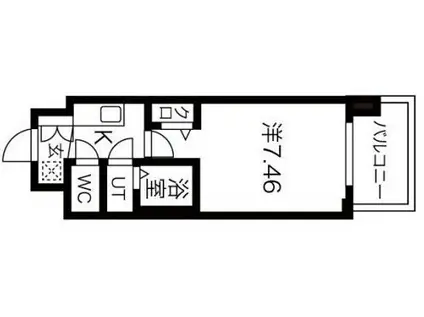 ロイス茨木奈良町(1K/2階)の間取り写真