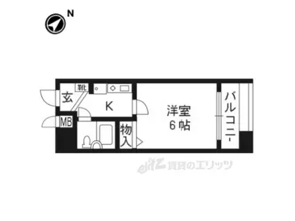 エスリード京都河原町第3(1K/9階)の間取り写真