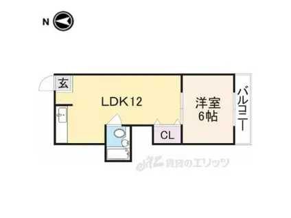 南生駒ハイツ(1LDK/3階)の間取り写真