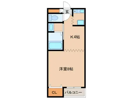 アベニール平佐(1K/1階)の間取り写真