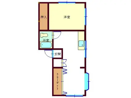 アメニティケント(1LDK/1階)の間取り写真