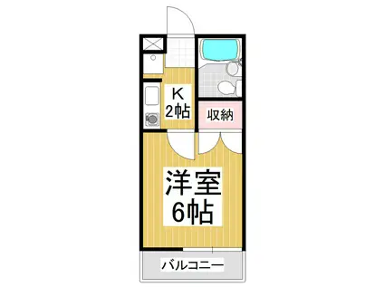 ガーデンハイツヤザキ(1K/1階)の間取り写真