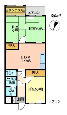 セントラルハイツ中山(3LDK/4階)の間取り写真