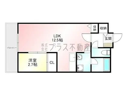 カルナ・コート(1LDK/2階)の間取り写真