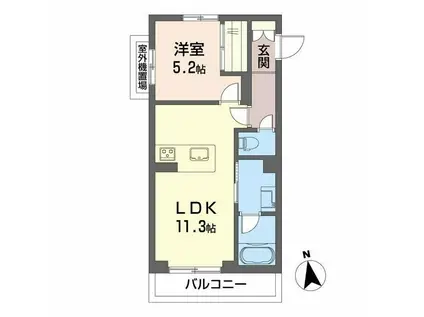 CARREFOUR菊陽(1LDK/3階)の間取り写真