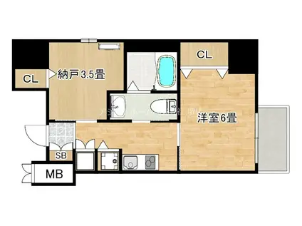 ディアコート宿屋町(2K/1階)の間取り写真