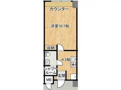 ヴォート勝富(ワンルーム/5階)の間取り写真