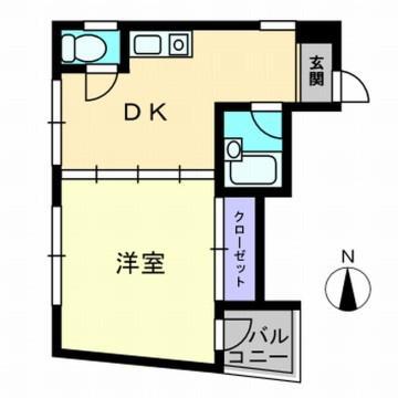 メゾン塩屋(1DK/2階)の間取り写真