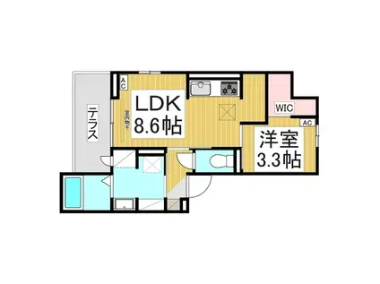 パークサウス栗田(1LDK/1階)の間取り写真