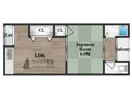 マンション陽光(1LDK/2階)の間取り写真