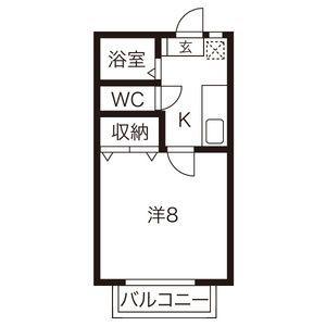 LAPIS RURI(1K/2階)の間取り写真