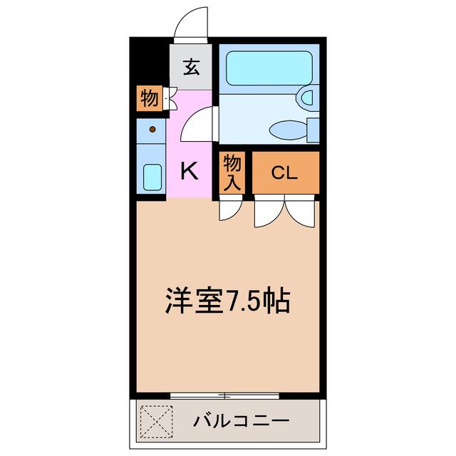 ロアール平針(ワンルーム/3階)の間取り写真