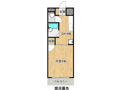 プルーリオンIII(1DK/2階)の間取り写真