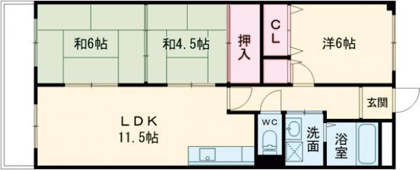 グレイシス(3LDK/2階)の間取り写真