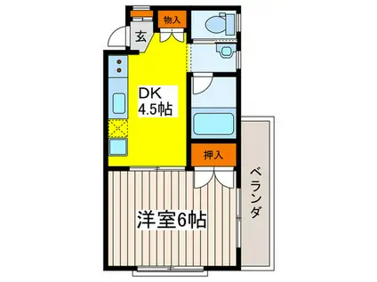コーポ吉野(1DK/2階)の間取り写真