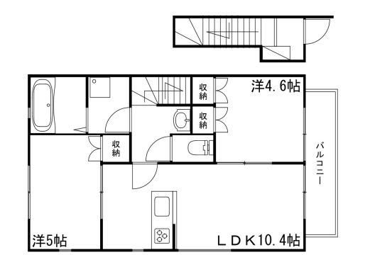 MISTRAL別所II(2LDK/2階)の間取り写真