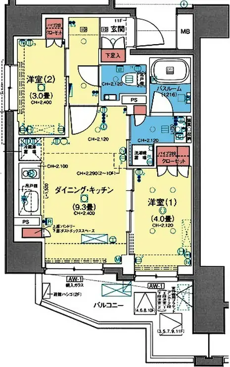 デュオステージ横濱桜木町 9階階 間取り