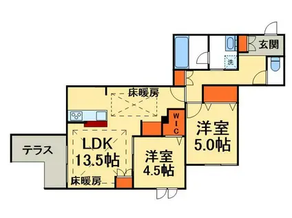 プレミアメゾン(2LDK/1階)の間取り写真