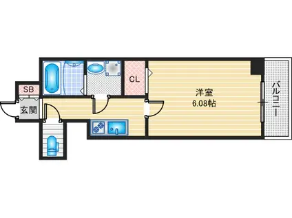 ARCA正雀(1K/2階)の間取り写真