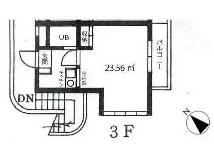 サアラ・グラッチャ(1K/3階)の間取り写真