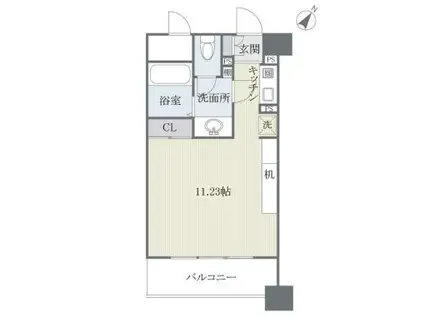 フェルト627(ワンルーム/9階)の間取り写真