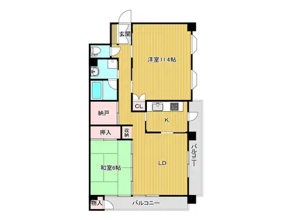 メイプル紫竹山(2LDK/5階)の間取り写真
