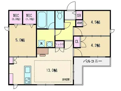 SWEET ROOTSくすのき台(3LDK/1階)の間取り写真