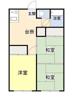 第2鶴田アパート(3DK/1階)の間取り写真