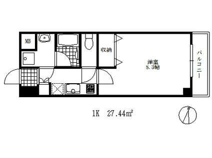 クレイントトヤミチ(1K/3階)の間取り写真