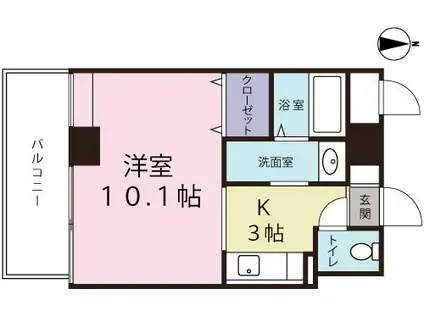 COCOメゾン(1K/3階)の間取り写真