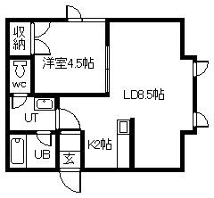 プラターネ67(1LDK/1階)の間取り写真