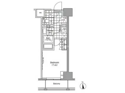 パークハビオ秋葉原エスト(1K/7階)の間取り写真