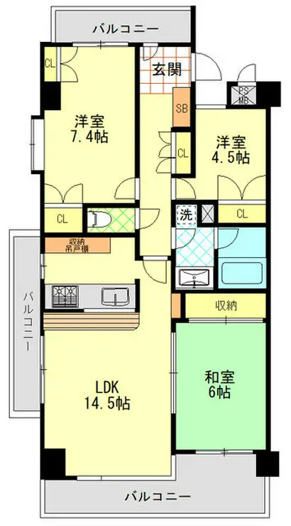 シェリーヒルズ横浜 9階階 間取り