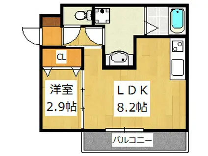 カーサグランデ本八幡(1LDK/3階)の間取り写真