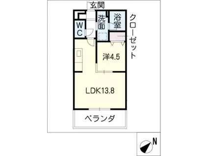 ポライト(1LDK/3階)の間取り写真