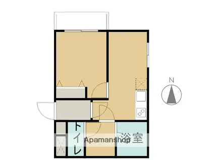 ＪＲ和歌山線 岩出駅 徒歩18分 6階建 築37年(1DK/4階)の間取り写真