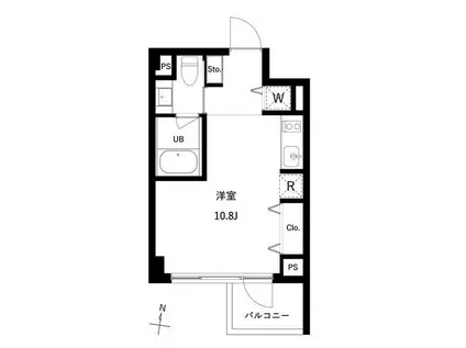 JMFレジデンス世田谷三宿(ワンルーム/3階)の間取り写真