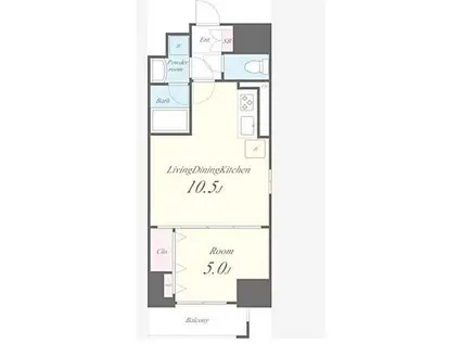 ヴァレンティア麻布(1LDK/11階)の間取り写真