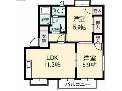 ももさきB(2LDK/1階)の間取り写真