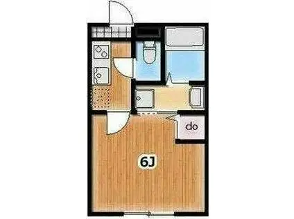 AMBITION袋山(1K/2階)の間取り写真